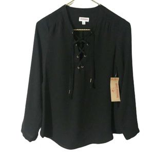 True Religion 3/4 sleeve tie front top Sz S NWT